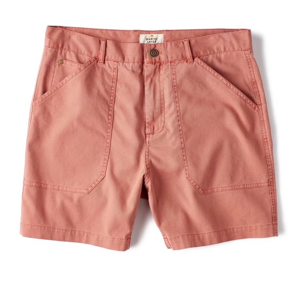 Marine Layer Other - Marine Layer Utility Shorts Mens 33 Etruscan Red Garment Dyed Stretch Cotton
